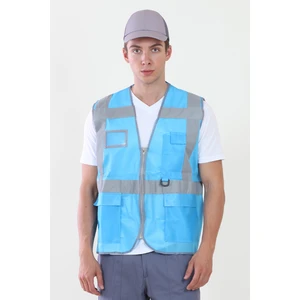 Moda Canel Mühendis Yelek Turkuaz Mavi XL