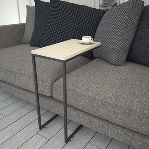 Pasific Home Callen Yan Sehpa, Metal Tekerlekli Yan Sehpa ,Meşe