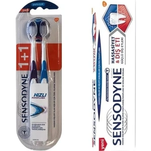 Hassasiyet & Diş Eti Güçlü Diş Eti 75 ml & Sensodyne Hızlı Rahatlama Yumuşak Diş Fırçası 1+1
