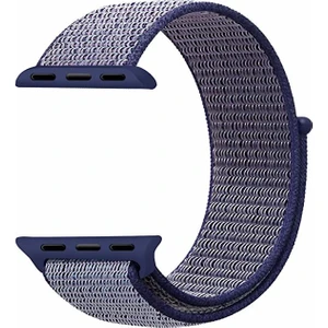 Apple Watch Uyumlu İçin 42 mm Spor Loop Dokuma Kordon Gece Mavisi