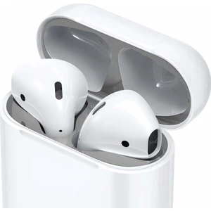 Apple AirPods 2/1 Nesil Uyumlu Kapak İçi Kir / Toz Önleyici Shine Shield Metal Silver (2 Adet) - ASD00213