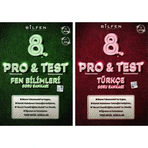 Bilfen Yayınları 8. Sınıf LGS Pro & Test Fen Türkçe Soru Bankası Seti 2 Kitap