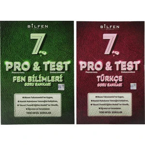 Bilfen Yayınları 7. Sınıf Pro & Test Fen Bilimleri Türkçe Soru Bankası Seti 2 Kitap