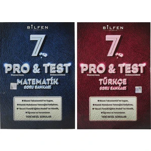 Bilfen Yayınları 7. Sınıf Pro & Test Matematik Türkçe Soru Bankası Seti 2 Kitap
