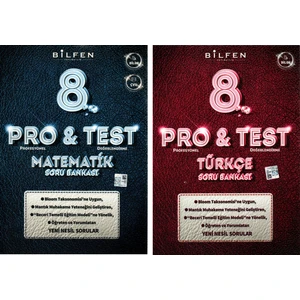 Bilfen Yayınları 8. Sınıf LGS Pro & Test Matematik Türkçe Soru Bankası Seti 2 Kitap