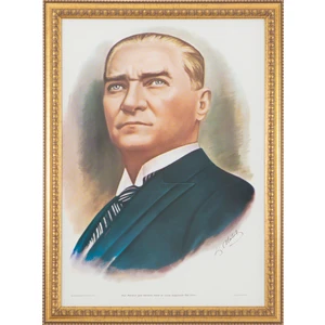 50x70 Varaklı Duvar Monte Atatürk Portresi INT-030