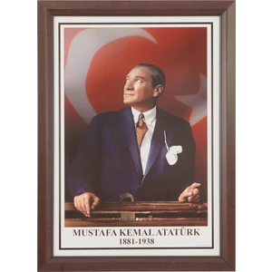 35x50 Pramit (Lamine) Çerçeveli Atatürk Portresi INT-824-2-L