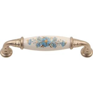 Gürçay Hırdavat Sude Porselen Kulp Saten Mavi Çiçekli 96 mm 2'li