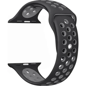 Apple Watch Uyumlu 42 mm Large Beden(L SIZE) Spor Silikon Kordon - Siyah Gri