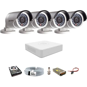 4 Kameralı Güvenlik Sistemi Dış-Mekan-Hdd-Jack-Bnc-Konnektör Proje Kamera