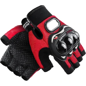 Eldiven Yarım  Motosiklet Eldiveni Korumalı XL Kırmızı