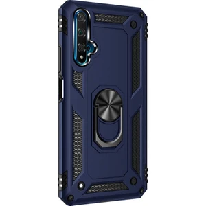Case Street Huawei Honor 20 Kılıf Vega Standlı Yüzüklü Mıknatıslı + Nano Glass Lacivert