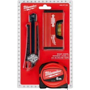T4932471129 Ağır Hizmet Tipi 3’lü Set Maket Bıçağı, Metre ve Su Terazisi