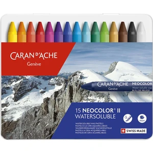 Caran d'Ache Neocolor 15 Renk Water Soluble Wax Pastel Boya