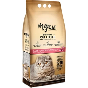 Mycat Bebek Pudrası Kokulu Topaklaşan Bentonit Kedi Kumu 10LT