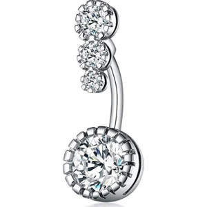 Dört Sıra Taşlı Göbek Piercing