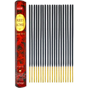 Hem Kırmızı Gül Kokulu 20 Çubuk Tütsü - Red Rose Incense Sticks