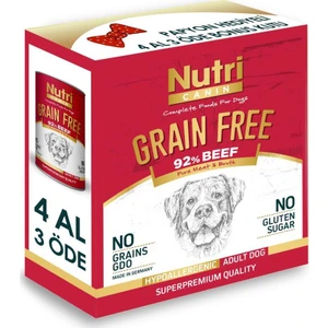 Nutri Canin %92 Biftekli Tahılsız Köpek Konservesi 4 x 400 gr