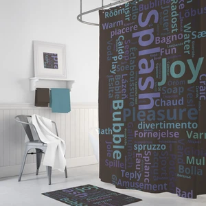 Tropik World Cloud Banyo Duş Perdesi Tek Kanat 180 x 200 cm
