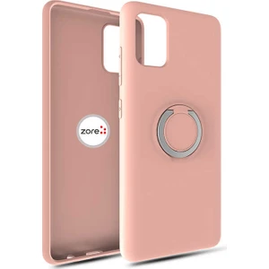 Galaxy A81 Kılıf Zore Plex Pastel Renk Yüzüklü Kapak Pembe