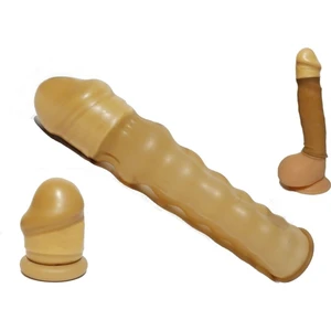 4 cm Dolgulu Uzatmalı Penis Kılıfı Şeftali Aromalı