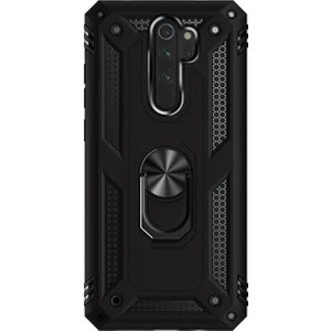 Xiaomi Redmi Note 8 Pro Anka Serisi Yüzük Standlı Armor Kılıf - Siyah