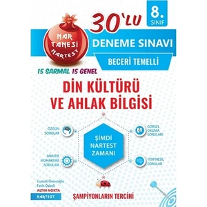 Nartest Yayınevi 8. Sınıf Nar Tanesi Din Kültürü 30 Deneme Sınavı