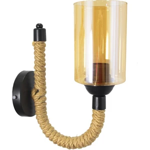 Rustik Retro Şık Model Halatlı Siyah Aplik Balcam