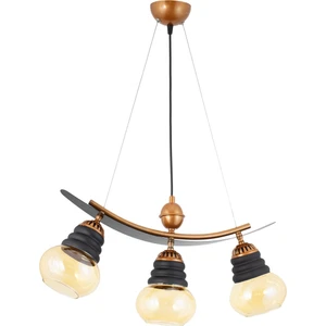 Üçlü Modern Tarz Kayık Model Metal Camlı Sarkıt Avize
