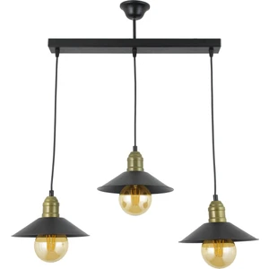 Üçlü Siyah Retro Rustik Model Modern Metal Sarkıt Avize