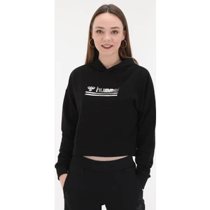 Raycel Kadın Siyah Kapüşonlu Crop Sweatshirt
