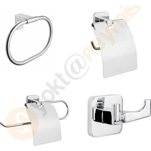 Banyo Tuvalet Kağıtlık + Havluluk + Askılık 4'lü Set