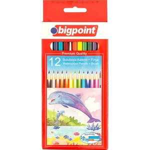 Aquarelle Boya Kalemi 12 Renk Fırçalı 12'li Kutu