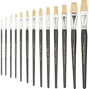 358F Serisi Beyaz Doğal Kıl Düz Kesik Fırça No: 0 12'li Kutu