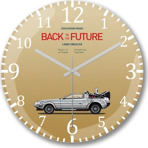 Baskı Dükkanı Back To The Future Duvar Saati Bombeli Gercek Cam