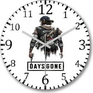 Baskı Dükkanı Days Gone Duvar Saati Bombeli Gercek Cam