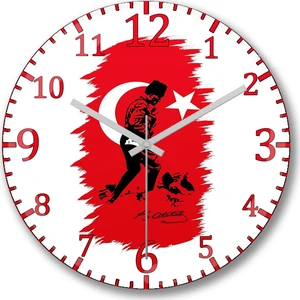 Baskı Dükkanı Mustafa Kemal Atatürk Saati Bombeli Gercek Cam-----Ücretsiz Kargo