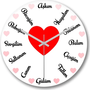 Baskı Dükkanı Sevgili Kediler Tasarım Saati Bombeli Gercek Cam-----Ücretsiz Kar