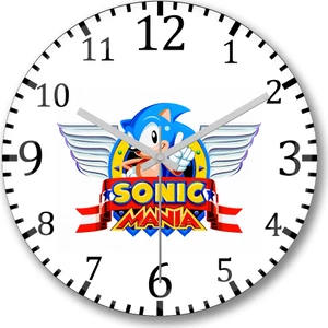 Baskı Dükkanı Sonic Retro Duvar Saati Bombeli Gercek Cam