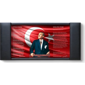 - Istiklal Marşı Gençliğe Hitabe Atatürk Makam Panosu - 100x55CM