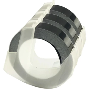 Şerit Etiket E 101 için Plastik Kabartma 9 mm x 3 mt - Siyah - 3 Adet