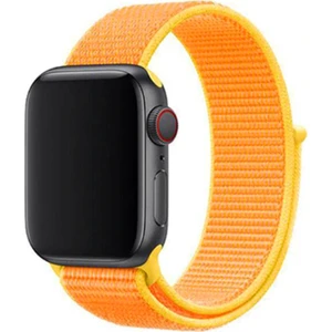 Coverzone Apple Watch Uyumlu 40mm Bilekli Kumaş Kayış Kordon Turuncu Sarı Fabric