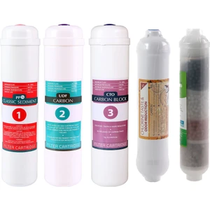 Su Arıtma Cihazı Membransız Kapalı Kasalı Cihazlar Için Inline 4'lü Mineral Filtreli Takım 5'li