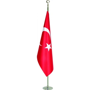 Türk Bayrağı Telalı Krom 225cm Direkli Makam Bayrağı