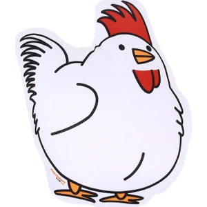 Kuş Arkadaşım Horoz 3 Boyutlu Yastık Beyaz