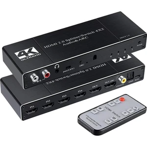 4K422A HDMI 2.0 4K Ultra Hd Hdr Hdcp Arc Extractor Ses Ayrıştırıcılı Combo Switch Splitter