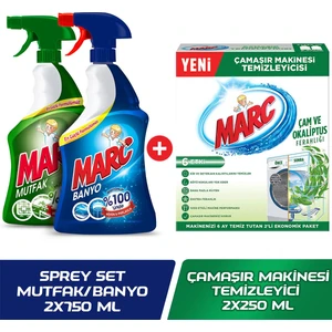 Banyo&Mutfak Sprey Set + Marc Çamaşır Makinesi Temizleyici Çam&Okaliptus