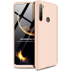 Xiaomi Redmi Note 8 Kılıf Zore 360 Tam Koruma 3 Parça Ays Kapak Gold