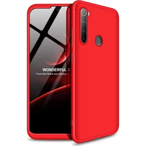 Xiaomi Redmi Note 8 Kılıf Zore 360 Tam Koruma 3 Parça Ays Kapak Kırmızı