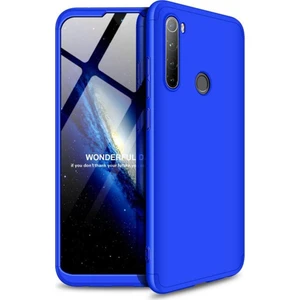 Xiaomi Redmi Note 8 Kılıf Zore 360 Tam Koruma 3 Parça Ays Kapak Mavi
